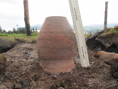 Figure 3. The morning after … a complete pot fired in one of the cremation pyres during our 2014 event; the pot was made by Graham Taylor (photograph: Kenneth Brophy).